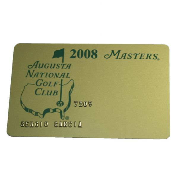 Sergio Garcia's 2008 Personal Masters Credit Card