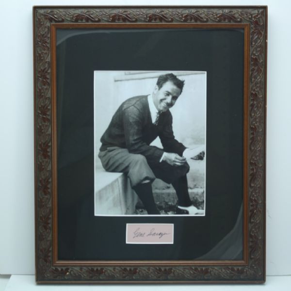 Grand Slam Champion Gene Sarazen Framed Image with Signature JSA COA