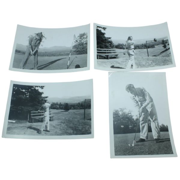 Four WWII-Era B&W Original Photos Depicting U.S. Soldiers Golfing