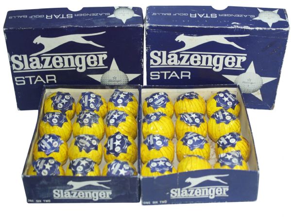 Two Dozen Vintage Slazenger STAR Individually Wrapped Golf Balls from England