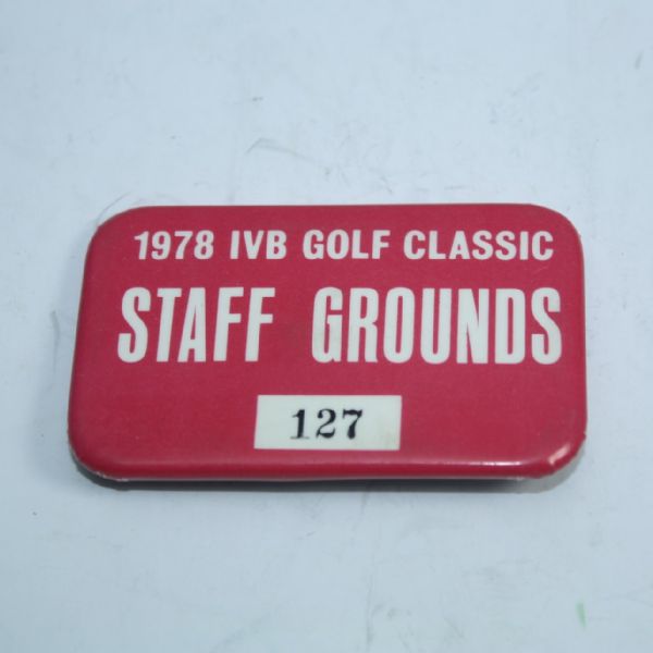 1978 PGA Tour IVB Golf Classic Staff Grounds Badge - Nicklaus Tour Win