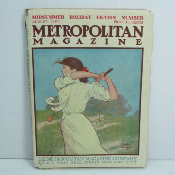 1906 Metropolitan Magazine - Blendon Campbell Artwork of Woman Golfer on Cover