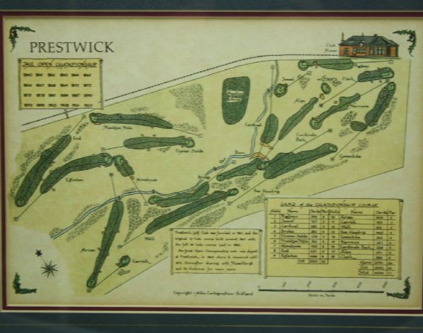 The Old Course - St. Andrew’s & Prestwick Vintage Course Maps - Framed