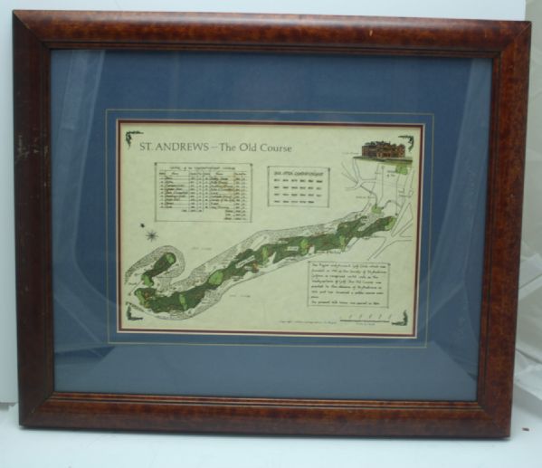 The Old Course - St. Andrew’s & Prestwick Vintage Course Maps - Framed