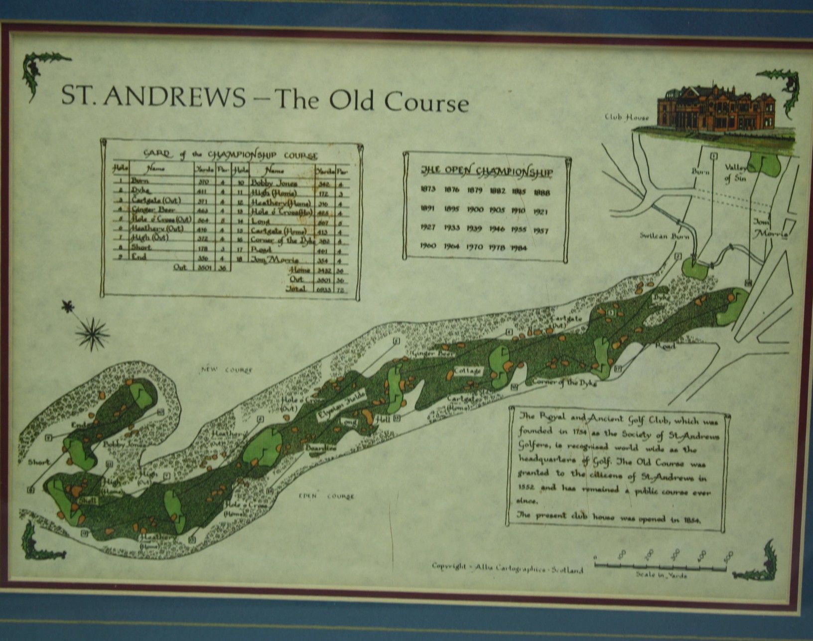 Old Course St Andrews Map World Map