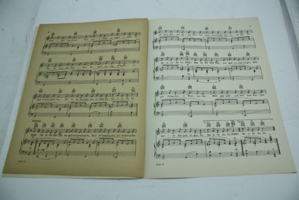 Lot of Four Examples of Vintage, Original, Golf-Themed Musical Scores/Sheet Music