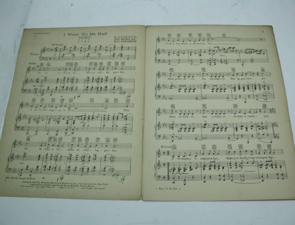 Lot of Four Examples of Vintage, Original, Golf-Themed Musical Scores/Sheet Music