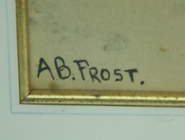 A.B. Frost Vintage Gold Framed Color Lithograph