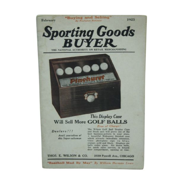 1925 Sporting Goods Buyer Magazine With Wilson Pinehurst Golf Ball Full Page Cover Ad