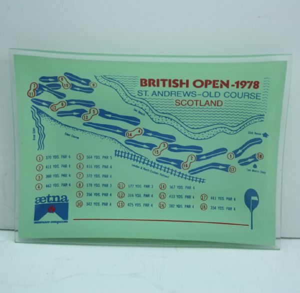 Lot of Four Vintage 1970’s British Open Course Map Candy Dishes – Sponsored by Aetna