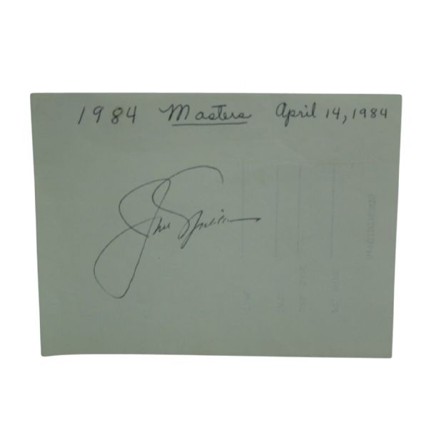 Jack Nicklaus Autograph Cut – Pen on Paper JSA COA
