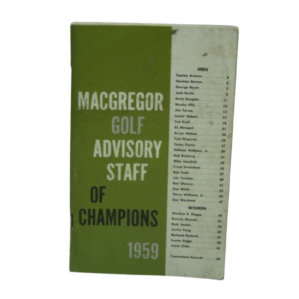 1959 MacGregor Golf Advisory Staff Booklet – “Staff of Champions”