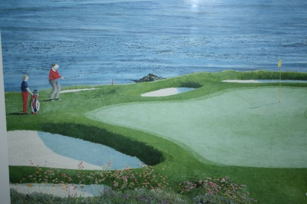 Tom Kite Signed Ltd Edition 'The 7th At Pebble Beach' Helen Rundell Artists Proof #25/50