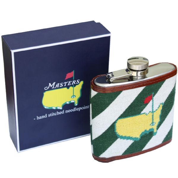 2015 Smathers And Branson Needlepoint Masters Flask-New Green/White Strip Design