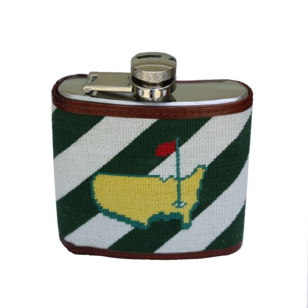 2015 Smathers And Branson Needlepoint Masters Flask-New Green/White Strip Design