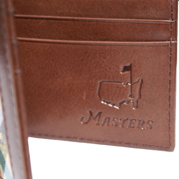 Brown Masters Green Plaid Inlay Slimfold Leather Wallet-Trafalgar of Norwalk-2015 Issue