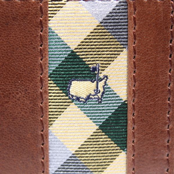 Brown Masters Green Plaid Inlay Slimfold Leather Wallet-Trafalgar of Norwalk-2015 Issue