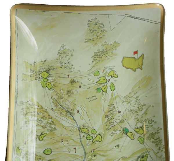 1933 Augusta National Map Depicted on Ceramic Candy Dish