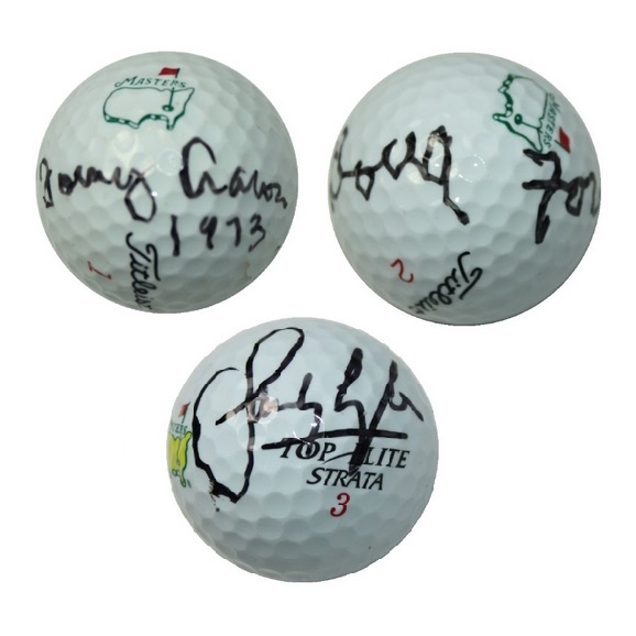 Lot of 3 Masters Champions Signed Golf Balls - Ford, Aaron, and Lyle JSA COA