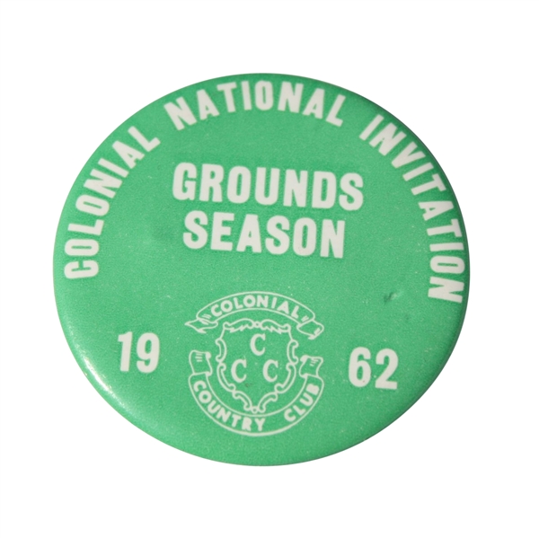 1962 Colonial Invitational Seasons Grounds Badge-Arnold Palmer Career Win #33