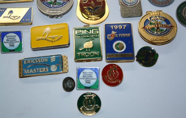 Miscellaneous Mark Brooks Collection Lot of Money Clips, Ball Markers, Name Badges, and other