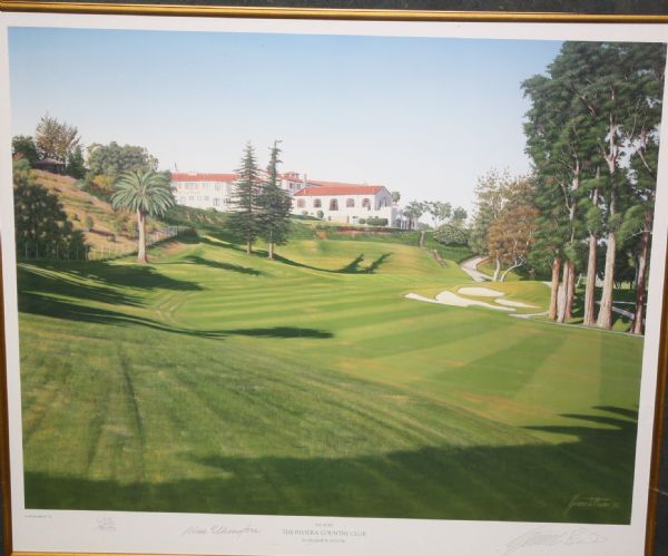 Steve Elkington Signed PGA Champ. Riviera 18th Hole Framed Baxter Print Ltd Ed 463/850 