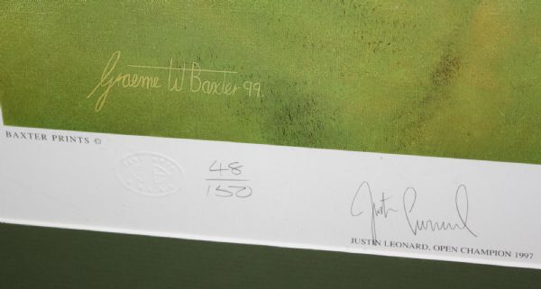 Justin Leonard Signed 1999 Royal Troon 18th Hole Baxter Ltd Ed Print 48/150