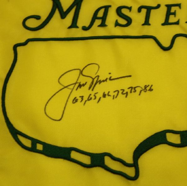 Jack Nicklaus Signed 2005 Masters Flag with Winning Years Inscription JSA COA