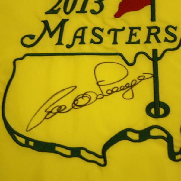 Bernhard Langer Signed 2013 Masters Embroidered Flag JSA COA