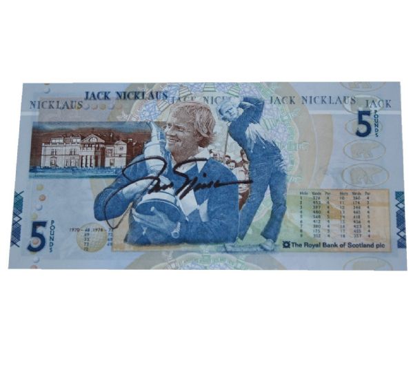 Jack Nicklaus Signed Royal Bank of Scotland 5lb Note JSA COA