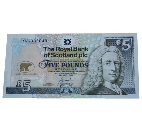 Jack Nicklaus Signed Royal Bank of Scotland 5lb Note JSA COA
