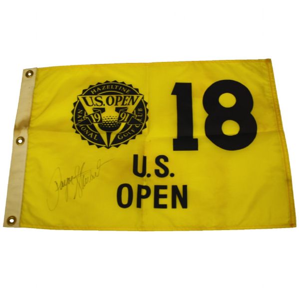 Payne Stewart Signed 1991 US Open at Hazeltine Flag Hard To Find!  JSA COA