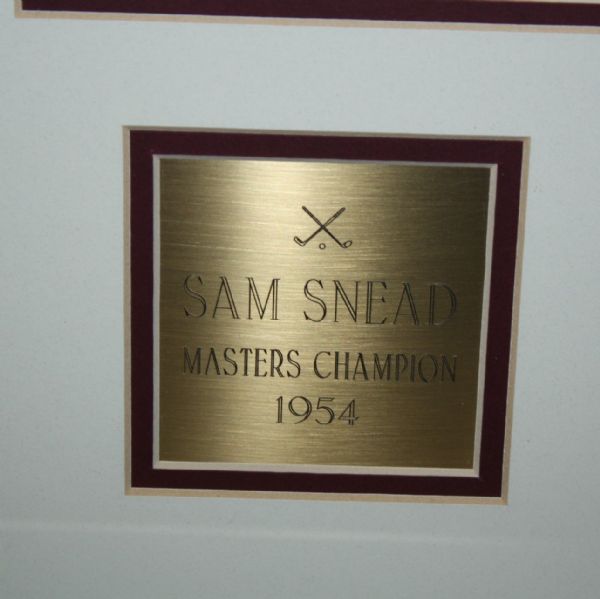 Sam Snead Signed Masters Photo with Hogan and Jones - Framed JSA COA