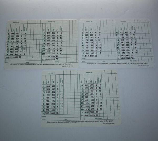 Art Wall, George Archer, and Gay Brewer Signed Masters Scorecards JSA COA