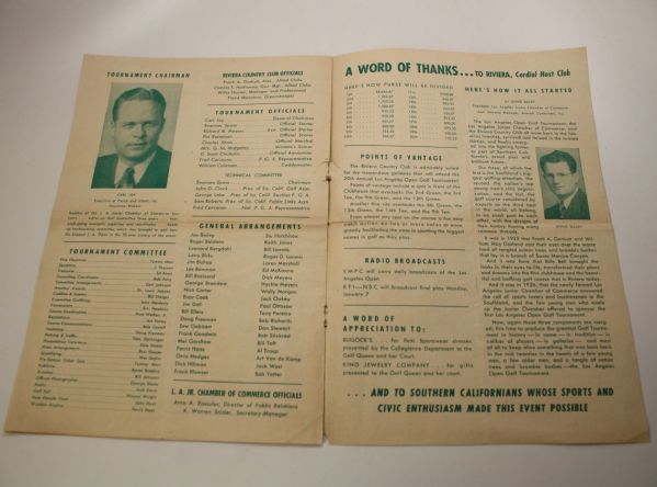 1946 LA Open Program - 20th Annual Tournament - Riviera Country Club - Nelson