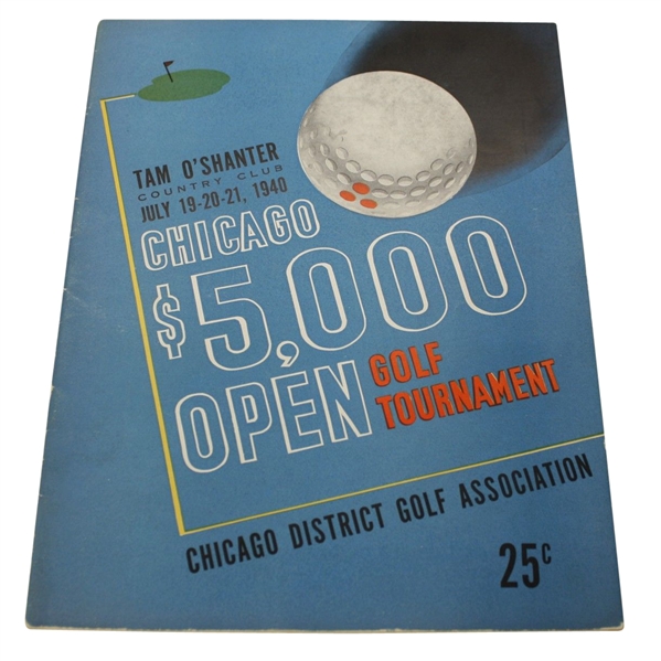 1940 Tam O'Shanter Chicago $5,000 Open Tournament Program