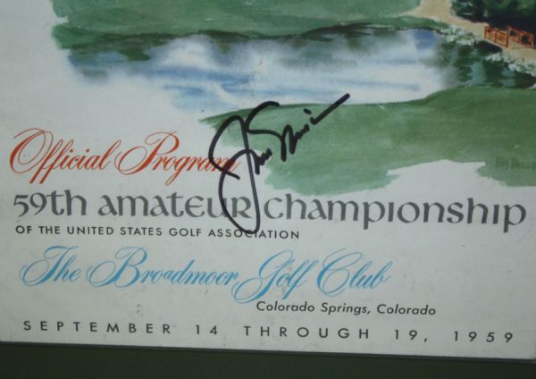 Jack Nicklaus Signed 1959 US Amateur Championship Program - Broadmoor CC JSA COA