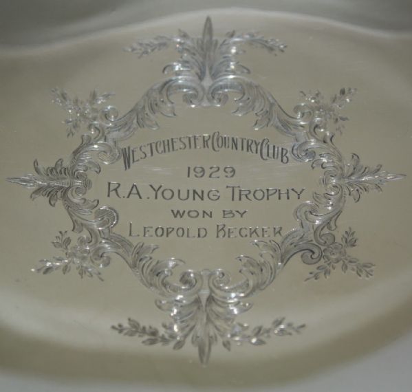 1929 Westchester Sterling Silver R.A. Young Trophy Won by Leopold Becker - Made by Cartier