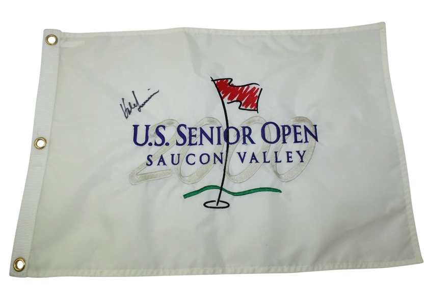 Hale Irwin Signed 2000 US Senior Open - Saucon Valley Embroidered Flag JSA COA