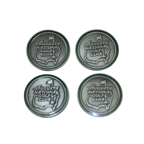 Lot of Four Augusta National Member's Metal Ball Markers