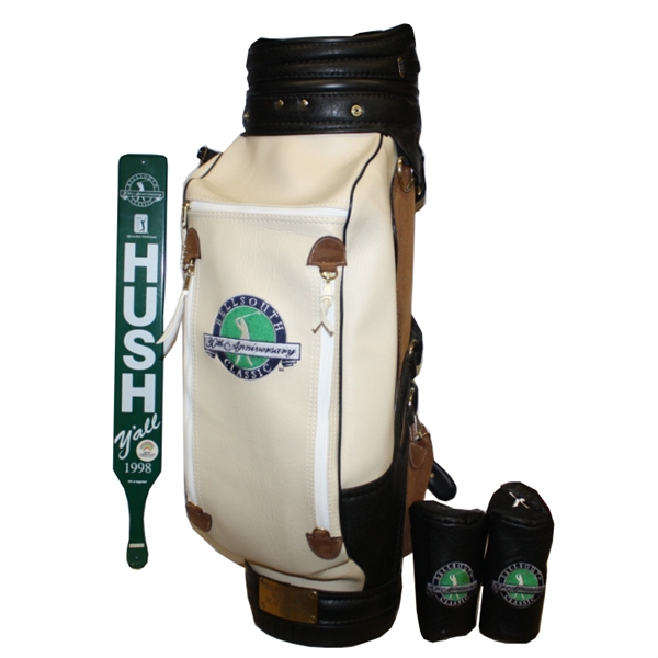 30th Anniversary Bellsouth Classic Ltd Ed Golf Bag with Hush Sign and Head Covers 33/300