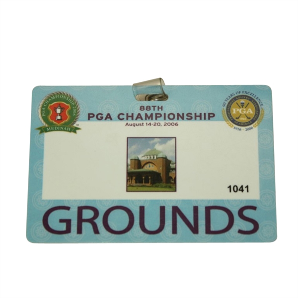 2006 PGA Championship Grounds Badge #1041 - Tiger Win