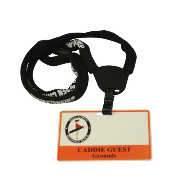 2002 US Open Caddie Guest Grounds Badge with Lanyard