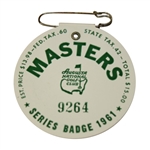 1961 Masters Tournament Badge - #9264
