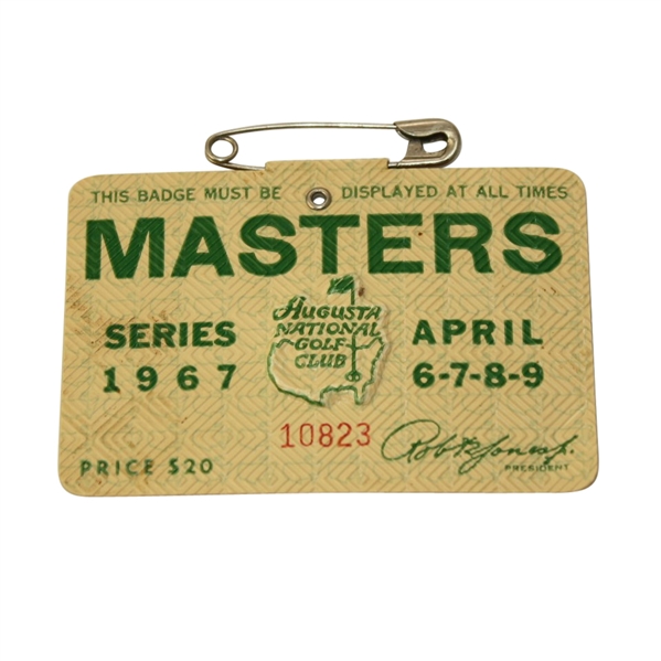 1967 Masters Tournament Badge - #10823