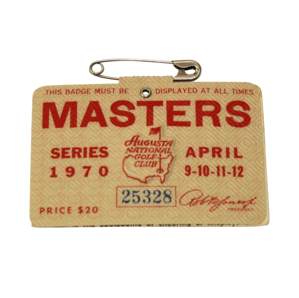 1970 Masters Tournament Badge - #25328