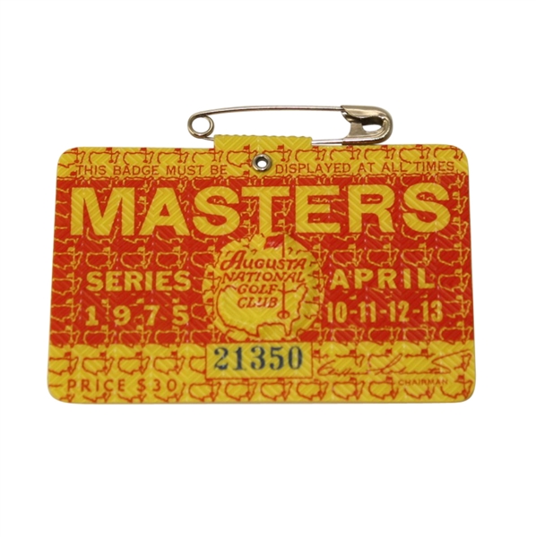 1975 Masters Tournament Badge - #21350