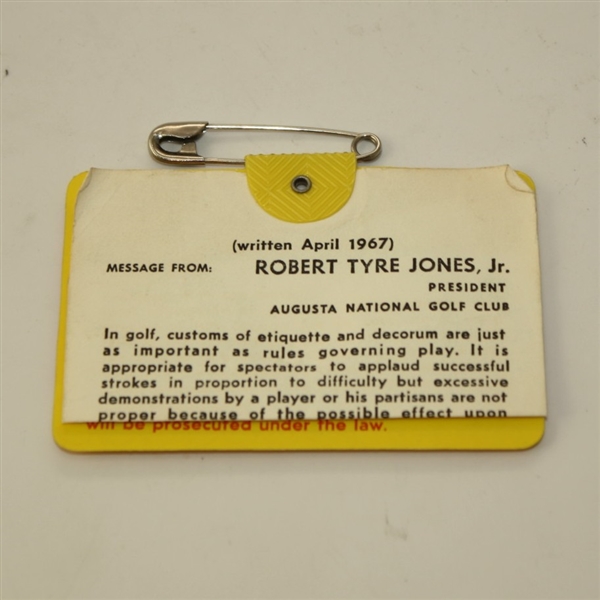 1975 Masters Tournament Badge - #21350