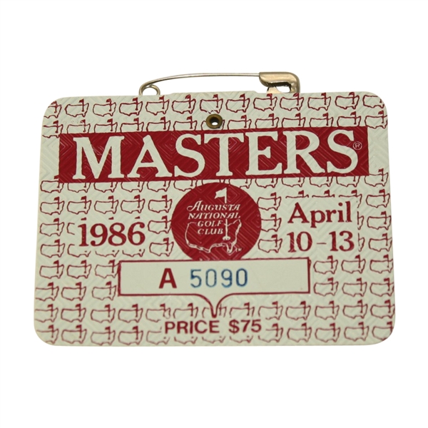 1986 Masters Tournament Badge - #A5090