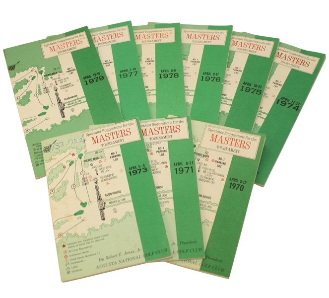 1970-1979 Masters Tournament Spectator Guides